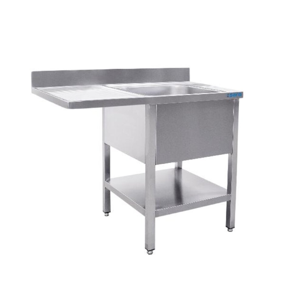 Saro Spoeltafel met 1 wasbak, rechts - 700 mm diepte, 1200 mm | 700-2600R Saro Spoeltafel met 1 wasbak, rechts - 700 mm diepte, 1200 mm | 700-2600R