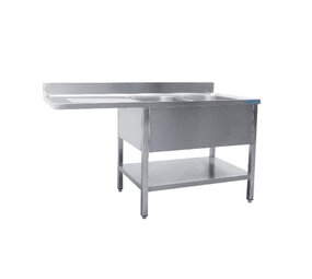 Saro Spoeltafel met twee wasbakken, rechts - 600 mm diepte, 1600 mm Saro Spoeltafel met twee wasbakken, rechts - 600 mm diepte, 1600 mm