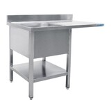 Saro Spoeltafel voor vaatwasser met 1 bak, links-600 mm diepte,1200mm Saro Spoeltafel voor vaatwasser met 1 bak, links-600 mm diepte,1200mm