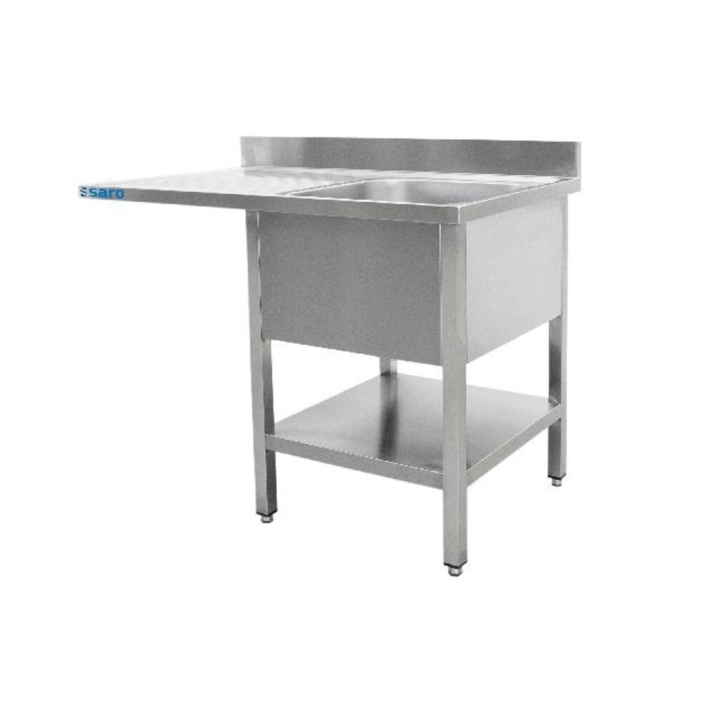 Saro Spoeltafel voor vaatwasser met 1 bak, rechts-600 mm diepte,1400mm | 600-2605R Saro Spoeltafel voor vaatwasser met 1 bak, rechts-600 mm diepte,1400mm | 600-2605R