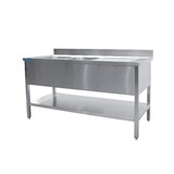 Saro Spoeltafel met twee wasbakken, links - 700 mm diepte, 2000 mm Saro Spoeltafel met twee wasbakken, links - 700 mm diepte, 2000 mm