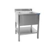 Saro Spoeltafel met 1 wasbak, gecentreerd - 700 mm diepte, 700 mm Saro Spoeltafel met 1 wasbak, gecentreerd - 700 mm diepte, 700 mm