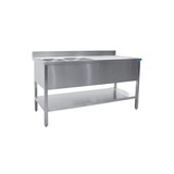 Saro Spoeltafel met twee wasbakken, links - 600 mm diepte, 1200 mm Saro Spoeltafel met twee wasbakken, links - 600 mm diepte, 1200 mm