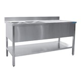 Saro Spoeltafel met twee wasbakken, rechts - 600 mm diepte, 1600 mm Saro Spoeltafel met twee wasbakken, rechts - 600 mm diepte, 1600 mm