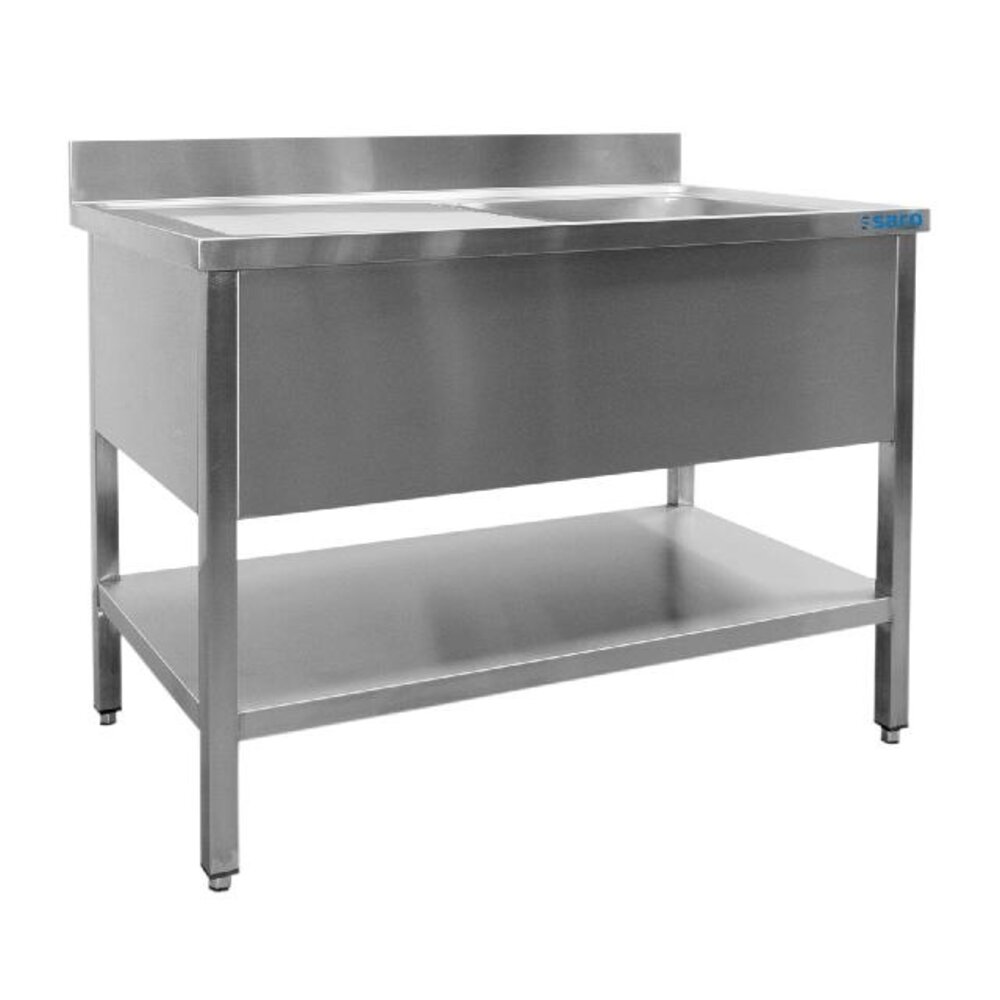 Saro Spoeltafel met 1 wasbak, rechts - 600 mm diepte, 1800 mm | 600-2525R