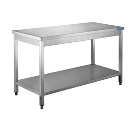 Saro Roestvrij stalen tafel, met onderblad - 700 mm diepte, 1600 mm