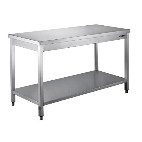 Saro Roestvrijstalen tafel, gedemonteerd, met legbord - 700 mm diepte, 2000 mm | 456-7030