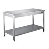 Saro Roestvrijstalen tafel, gedemonteerd, met legbord - 700 mm diepte, 1200 mm