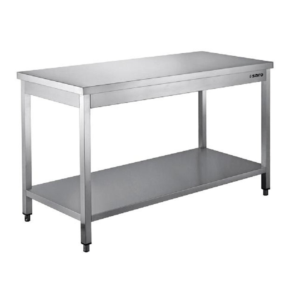 Saro Roestvrijstalen tafel, gedemonteerd, met legbord - 600 mm diepte, 1000 mm | 456-6000