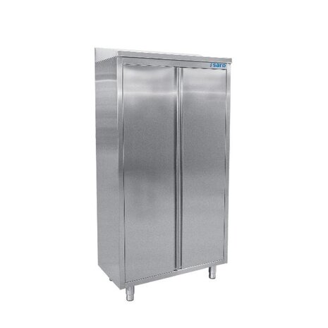 Saro Hoge kast roestvrij staal met 3 schappen en 2 schuifdeuren, 1000 mm | 700-4010 Saro Hoge kast roestvrij staal met 3 schappen en 2 schuifdeuren, 1000 mm | 700-4010