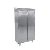 Saro Hoge kast roestvrij staal met 3 schappen en 2 draaideuren, 1000 mm