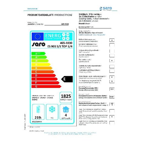 Saro Refrigerated working table model es 903 s s top 1 | 465-1030