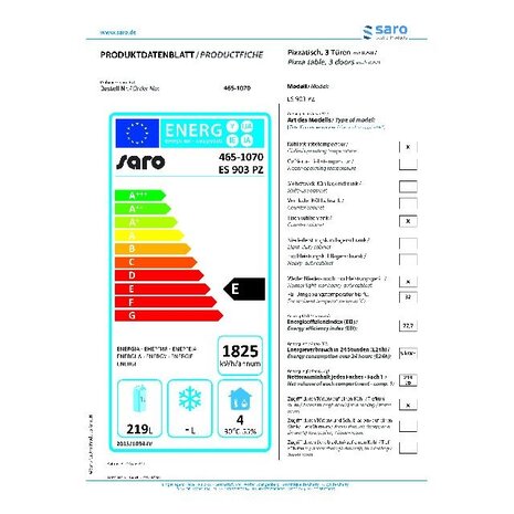 Saro Pizza preparation table with glass top model es 90 | 465-1070 Saro Pizza preparation table with glass top model es 90 | 465-1070
