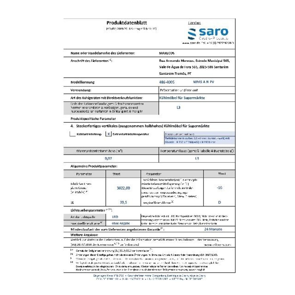 Saro Freezer glass door model mm5 a n pv | 486-4005 Saro Freezer glass door model mm5 a n pv | 486-4005