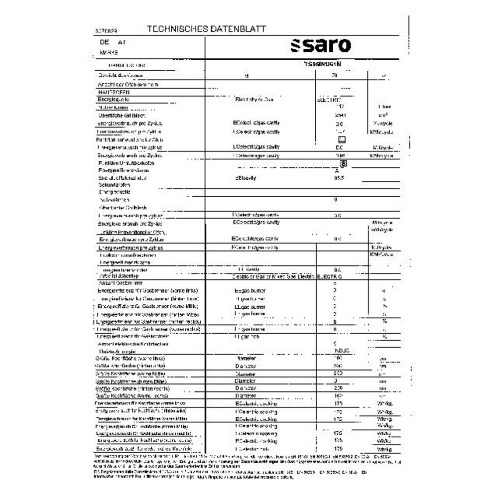 Saro Semi-professionele inductiekookplaat - ts95ind61n | 331-1205 Saro Semi-professionele inductiekookplaat - ts95ind61n | 331-1205
