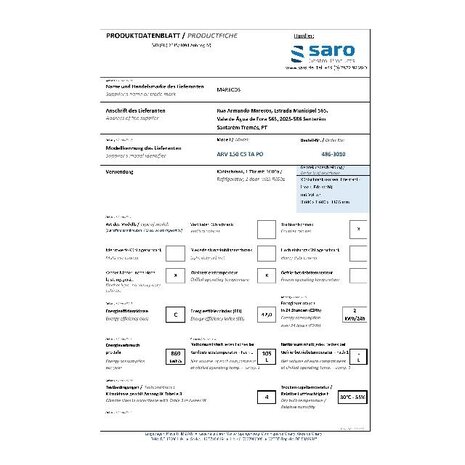 Saro Koelkast model arv 150 cs ta po | 486-3010 Saro Koelkast model arv 150 cs ta po | 486-3010