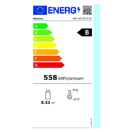 Saro Koelkast met glazen deur model arv 150 cs ta pv | 486-3015