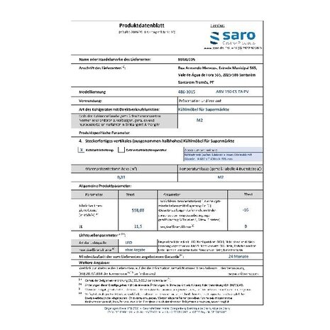 Saro Koelkast met glazen deur model arv 150 cs ta pv | 486-3015