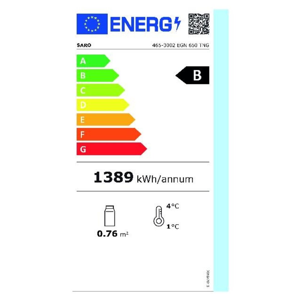 Saro Professionele koelkast met glasdeur, model egn 650 | 465-3002 Saro Professionele koelkast met glasdeur, model egn 650 | 465-3002