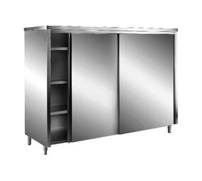 Saro Rvs opbergkasten met schuifdeuren aisi 304, plat d Saro Rvs opbergkasten met schuifdeuren aisi 304, plat d