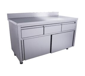 Saro Schuifdeurkast - 3 lades.1400x700mm met opstand Saro Schuifdeurkast - 3 lades.1400x700mm met opstand