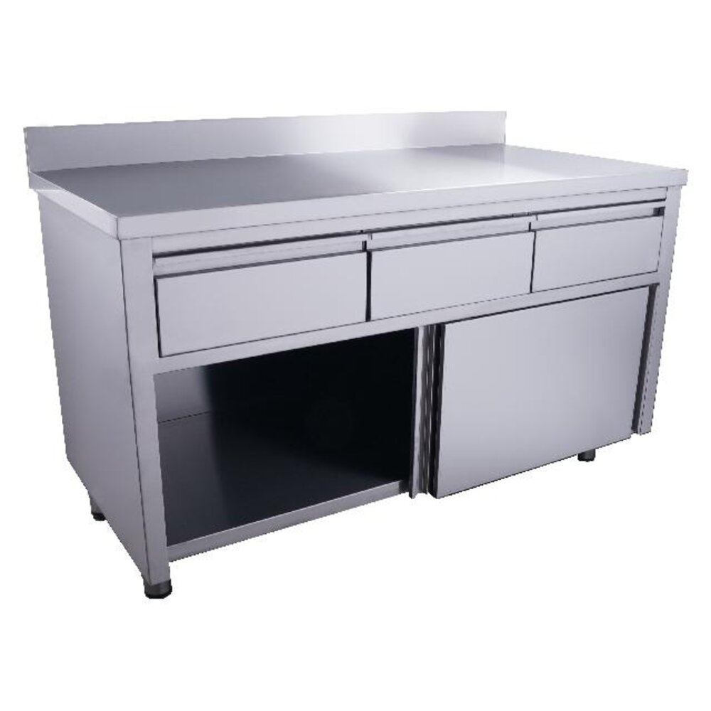 Saro Schuifdeurkast - 3 lades.1400x700mm met opstand | 700-2310 Saro Schuifdeurkast - 3 lades.1400x700mm met opstand | 700-2310