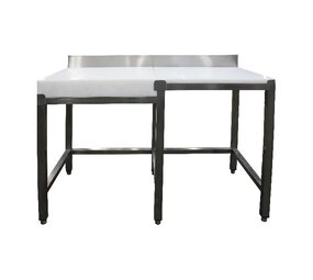 Saro Demontagetafel met hakblok met opstand 1500x500 Saro Demontagetafel met hakblok met opstand 1500x500