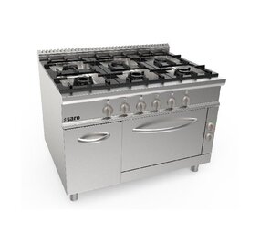 Saro Gasfornuis + elektrische oven 6 branders lq model Saro Gasfornuis + elektrische oven 6 branders lq model