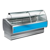 Diamond Gekoelde vitrinetoonbank gebogen ruit, geventileerd, met reserve