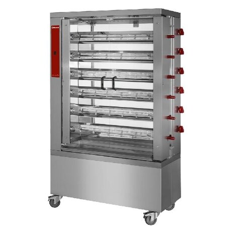 Diamond Kippenspit gas, 6 spitten, op wielen (36 kippen) | RVG/6-CM Diamond Kippenspit gas, 6 spitten, op wielen (36 kippen) | RVG/6-CM