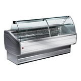 Diamond Gekoelde vitrinetoonbank gebogen ruit, geventileerd, met reserve