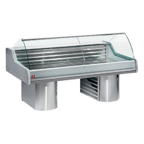 Diamond Gekoelde vitrine toonbank met gebogen ruit, op sokkels | SG30B/A1-R2