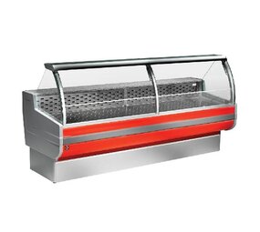 Diamond Gekoelde vitrinetoonbank met gebogen ruiten, met reserve Diamond Gekoelde vitrinetoonbank met gebogen ruiten, met reserve