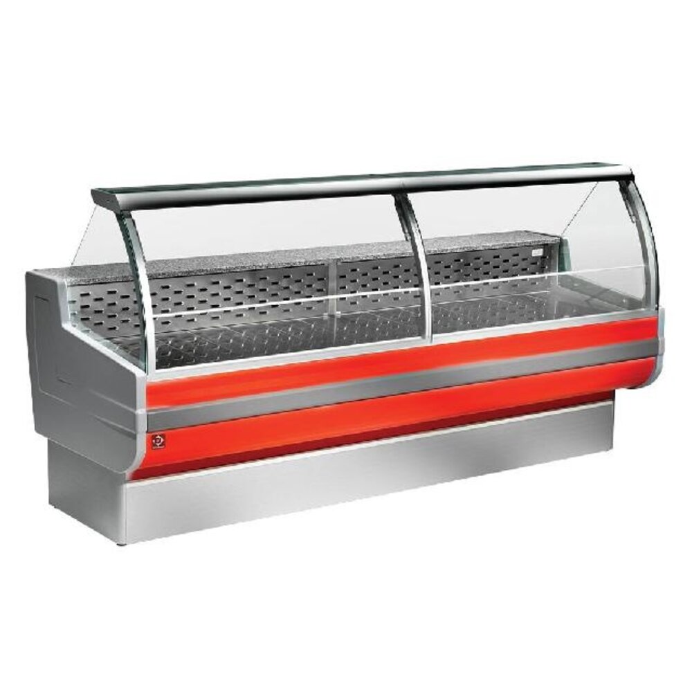 Diamond Gekoelde vitrinetoonbank, gebogen ruit, geventileerd, met reserve | CR104/B1-VV/R2