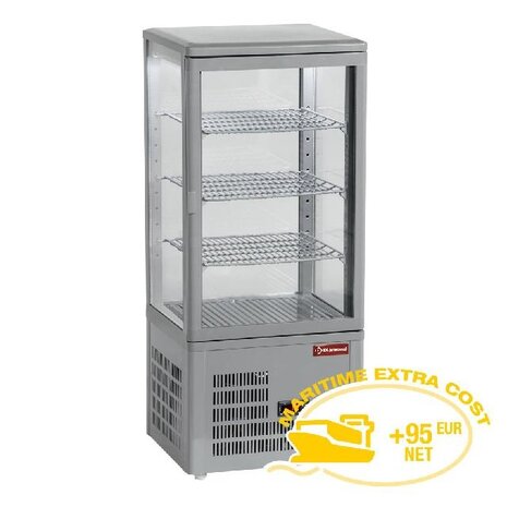 Diamond Vitrine tafelmodel geventileerd, 4 glazen zijden, 4 niveau  grey | MIC-48G/R6