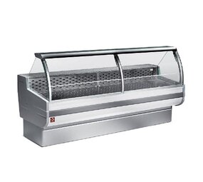 Diamond Gekoelde vitrinetoonbank met gebogen ruiten, met reserve