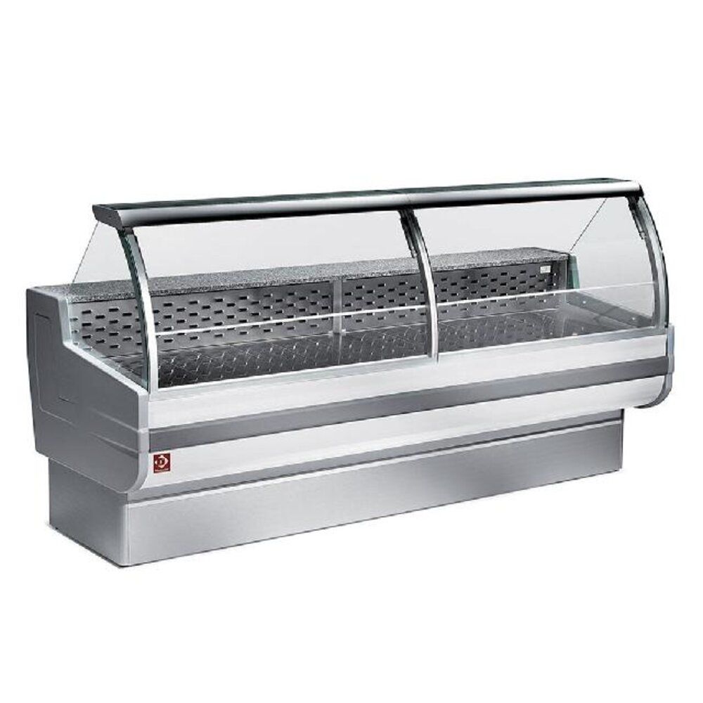 Diamond Gekoelde vitrinetoonbank met gebogen ruiten, met reserve | CR150/A1-R2 Diamond Gekoelde vitrinetoonbank met gebogen ruiten, met reserve | CR150/A1-R2