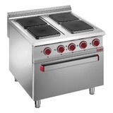 Diamond Elektrisch fornuis met 4 vierkante kookplaten op elektrische gn 2 1 oven