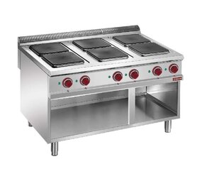 Diamond Elektrisch fornuis met 6 kookplaten op open kast Diamond Elektrisch fornuis met 6 kookplaten op open kast