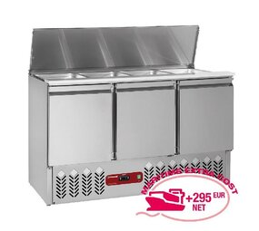 Diamond Gekoelde saladette met deksel 4x gn 1 1 - 150 mm + reserve 3 deuren gn 1 1, 380 lit Diamond Gekoelde saladette met deksel 4x gn 1 1 - 150 mm + reserve 3 deuren gn 1 1, 380 lit