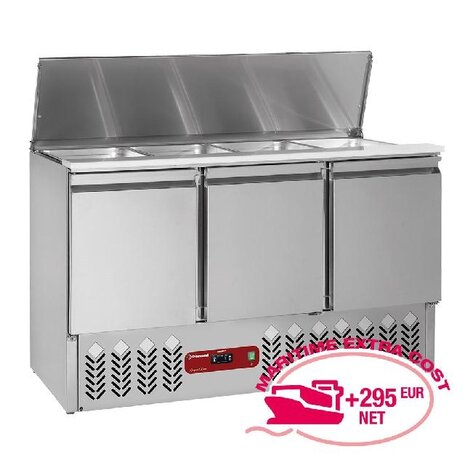 Diamond Gekoelde saladette met deksel 4x gn 1 1 - 150 mm + reserve 3 deuren gn 1 1, 380 lit | SAL3M/R6 Diamond Gekoelde saladette met deksel 4x gn 1 1 - 150 mm + reserve 3 deuren gn 1 1, 380 lit | SAL3M/R6