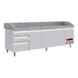 Diamond Koeltafel 3 deuren 600x400, 3 neutrale laden (8x bakken 600x400) + gereedschapslade