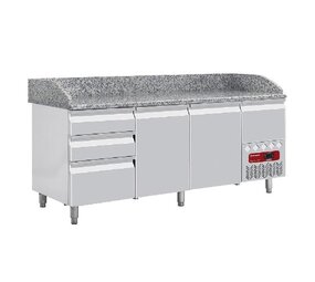 Diamond Koeltafel 2 deuren 600x400, 3 neutrale laden (8x bakken 600x400) + gereedschapslade Diamond Koeltafel 2 deuren 600x400, 3 neutrale laden (8x bakken 600x400) + gereedschapslade