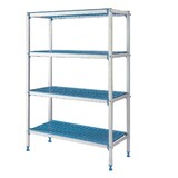Diamond Lineaire rek in geanodiseerd aluminium 4 niveau s  modular rack