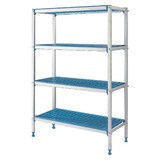 Diamond Lineaire rek in geanodiseerd aluminium 4 niveau s  modular rack