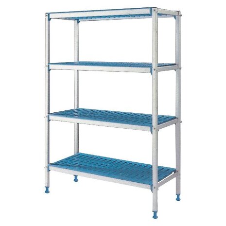 Diamond Lineaire rek in geanodiseerd aluminium 4 niveau s  modular rack | RLA/094-4/EF Diamond Lineaire rek in geanodiseerd aluminium 4 niveau s  modular rack | RLA/094-4/EF