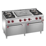 Diamond Fornuis 4 branders, centrale doorkookplaat, 2 gasovens gn 2 1