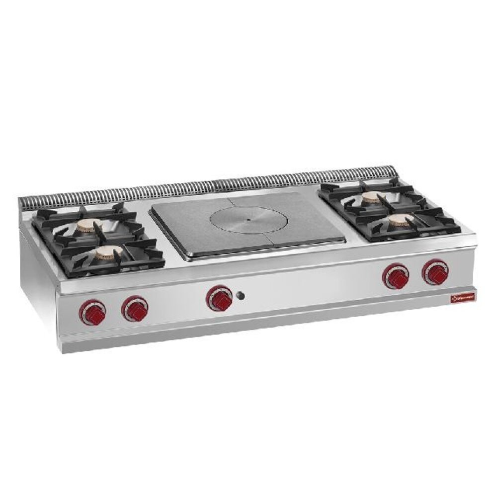 Diamond Fornuis 4 branders, centrale doorkookplaat -top- | G7/T4B15T Diamond Fornuis 4 branders, centrale doorkookplaat -top- | G7/T4B15T