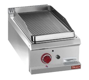 Diamond Braadplaat op gas met geribde plaat, module 1 2  -top-