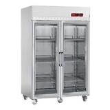 Diamond Koelkast geventileerd 1400 liter, 2 glazen deuren gn 2 1, op wielen